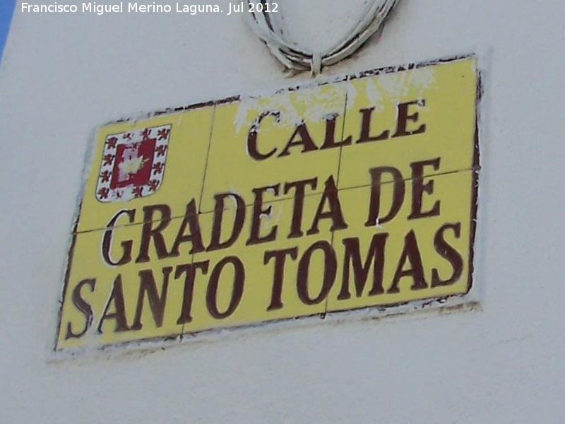 Calle Gradeta de Santo Toms - Calle Gradeta de Santo Toms. Placa