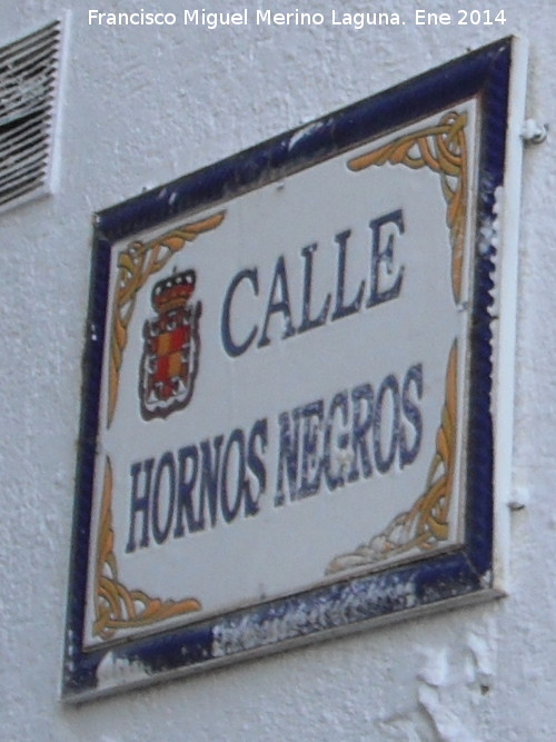 Calle Hornos Negros - Calle Hornos Negros. Placa