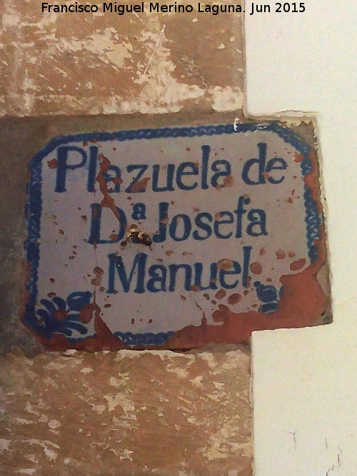 Plaza Josefa Manuel - Plaza Josefa Manuel. Placa antigua