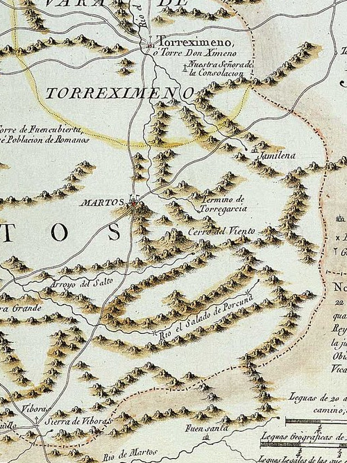 Cerro del Viento - Cerro del Viento. Mapa del Partido de Martos 1735
