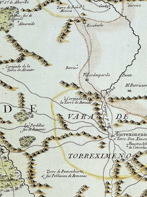 Cortijo de Berrio - Cortijo de Berrio. Mapa del Partido de Martos 1735