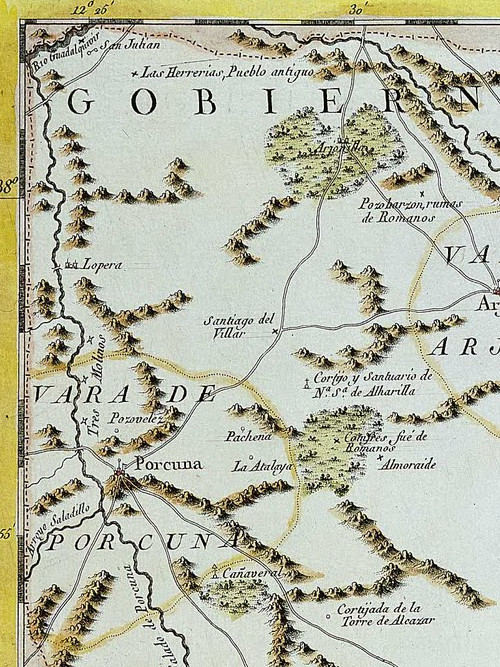 Aldea Santiago - Aldea Santiago. Mapa del Partido de Martos 1735