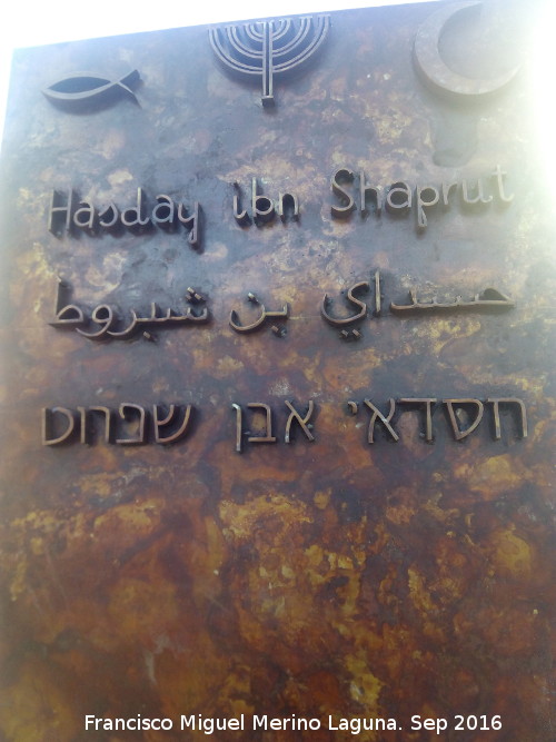 Hasday ibn Shaprut - Hasday ibn Shaprut. Monumento en Jan