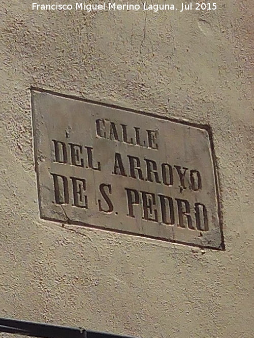 Calle Arroyo de San Pedro - Calle Arroyo de San Pedro. Placa antigua