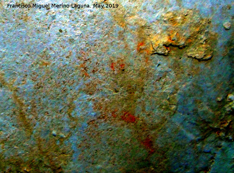 Pinturas rupestres de la Cueva del Canjorro II - Pinturas rupestres de la Cueva del Canjorro II. Foto tratada digitalmente