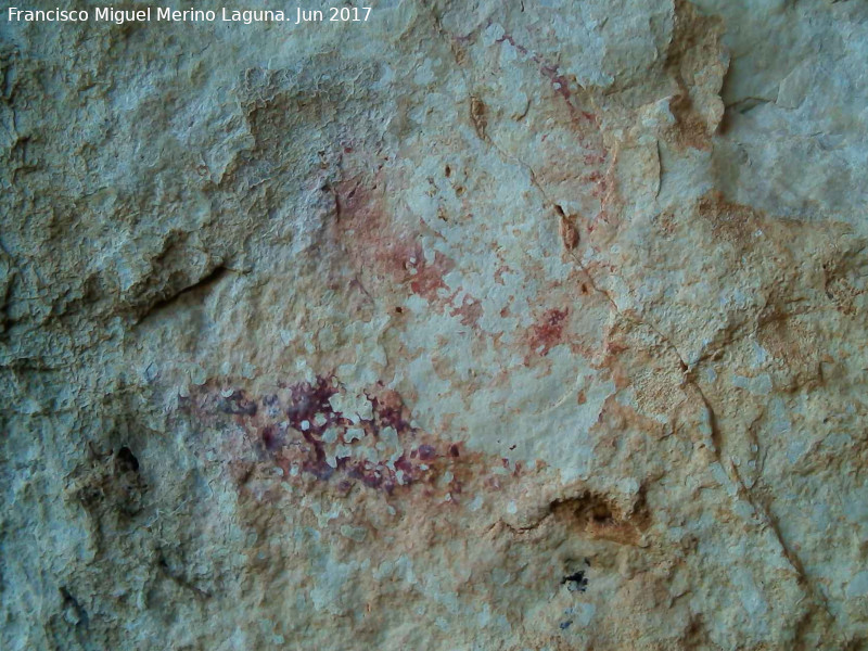 Pinturas rupestres del Abrigo de Peas Rubias I - Pinturas rupestres del Abrigo de Peas Rubias I. Posible antropomorfo del grupo I