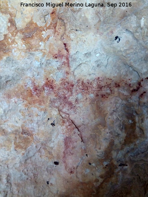 Pinturas rupestres del Pecho de la Fuente II - Pinturas rupestres del Pecho de la Fuente II. Cruciforme