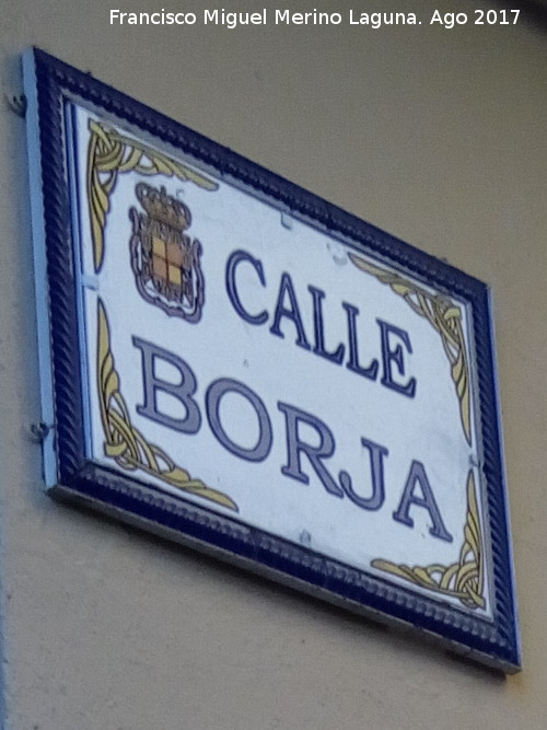 Calle Borja - Calle Borja. Placa