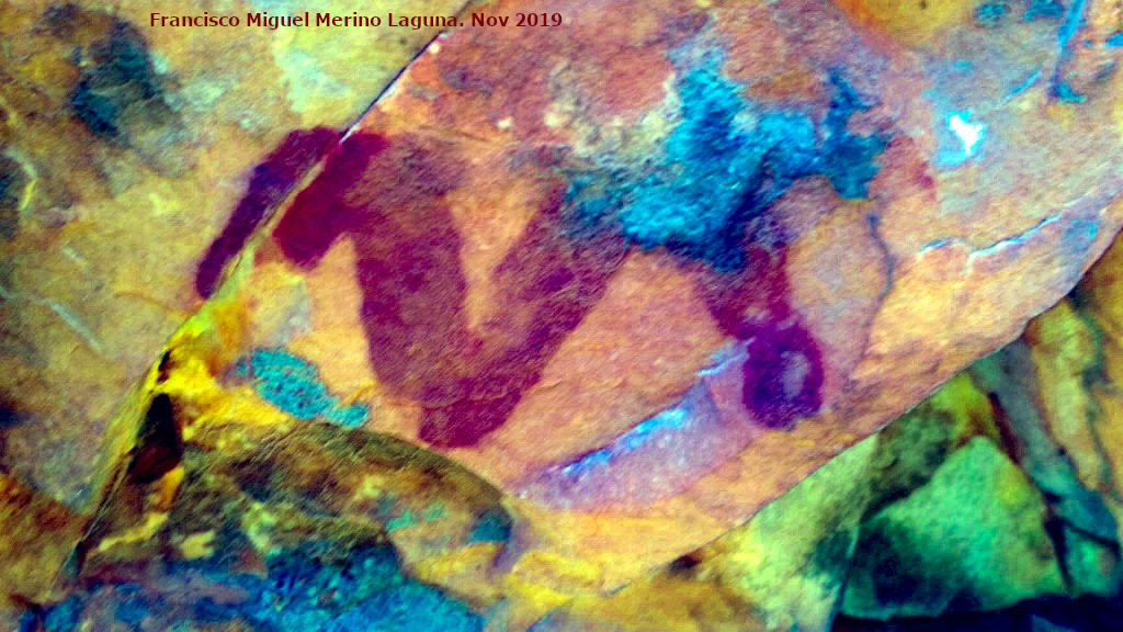Pinturas rupestres del Cimbarrillo de Mara Antonia II - Pinturas rupestres del Cimbarrillo de Mara Antonia II. Tratada con Dstretch