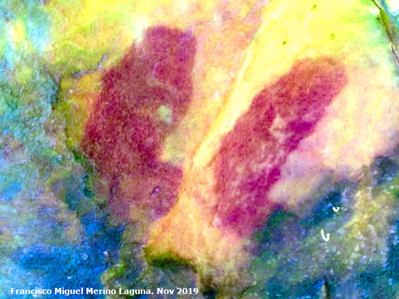 Pinturas rupestres del Cimbarrillo de Mara Antonia II - Pinturas rupestres del Cimbarrillo de Mara Antonia II. Tratada con Dstretch