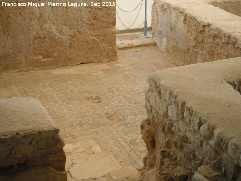 Villa romana de El Ruedo - Villa romana de El Ruedo. Mosaico de la habitacin distribuidor