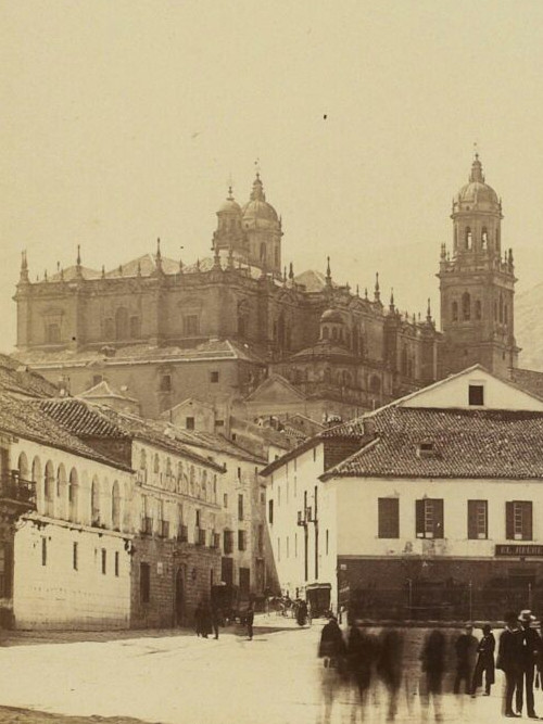 Catedral de Jaén - Catedral de Jaén. Foto antigua. Desde la Plaza del Mercado