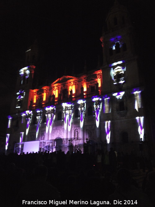 Catedral de Jan. Fachada - Catedral de Jan. Fachada. Espectculo de luz