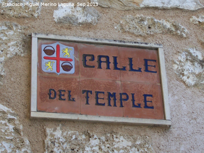 Calle del Temple - Calle del Temple. Placa