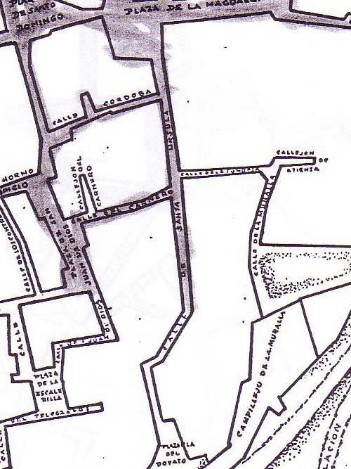 Calle Carnero - Calle Carnero. Mapa 1940