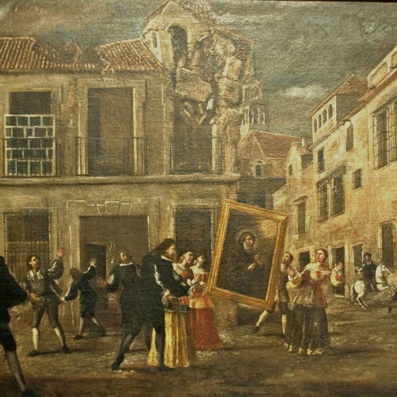 Historia de Sevilla - Historia de Sevilla. Terremoto detenido por la intercesin de la imagen de San Francisco de Padua. Luis Valdes 1700-10