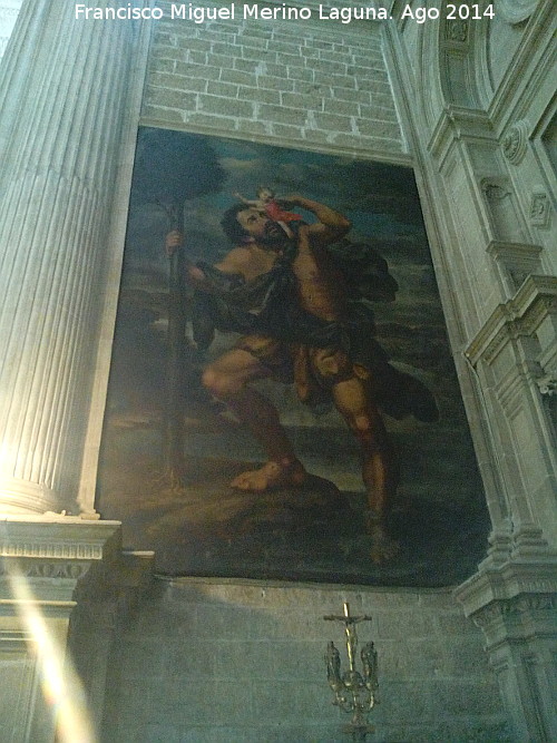 Catedral de Jaén. Fachada Sur Interior - Catedral de Jaén. Fachada Sur Interior. Cuadro de San Cristóbal