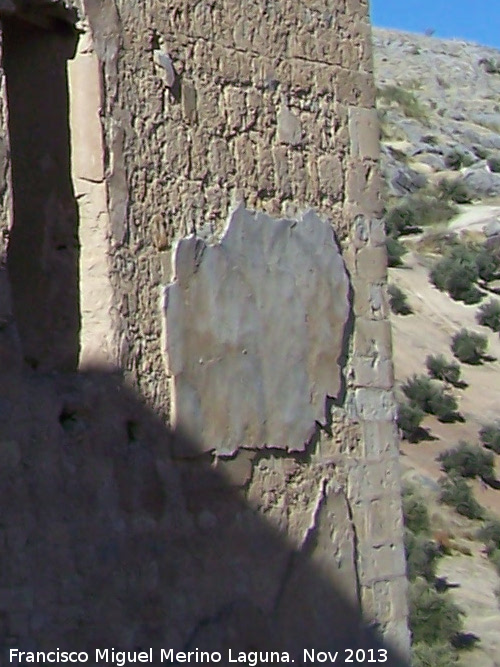 Castillo de La Guardia. Torre del Homenaje - Castillo de La Guardia. Torre del Homenaje. Enlucido externo original