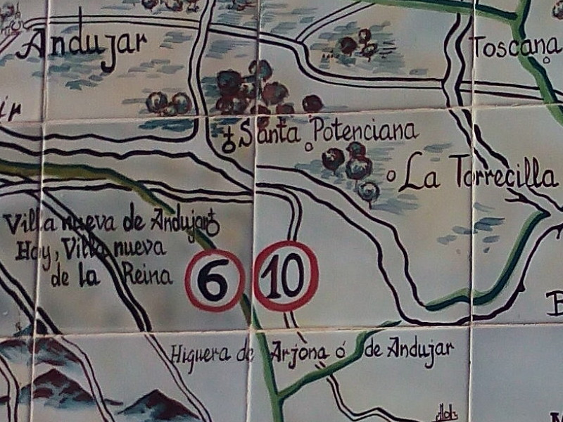 Yacimiento de Santa Potenciana - Yacimiento de Santa Potenciana. Mapa de Bernardo Jurado. Casa de Postas - Villanueva de la Reina