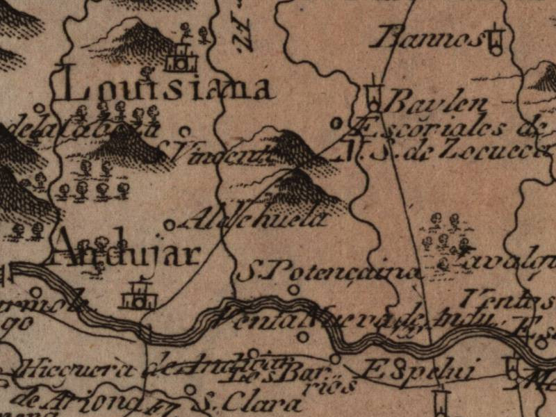 Yacimiento de Santa Potenciana - Yacimiento de Santa Potenciana. Mapa 1799