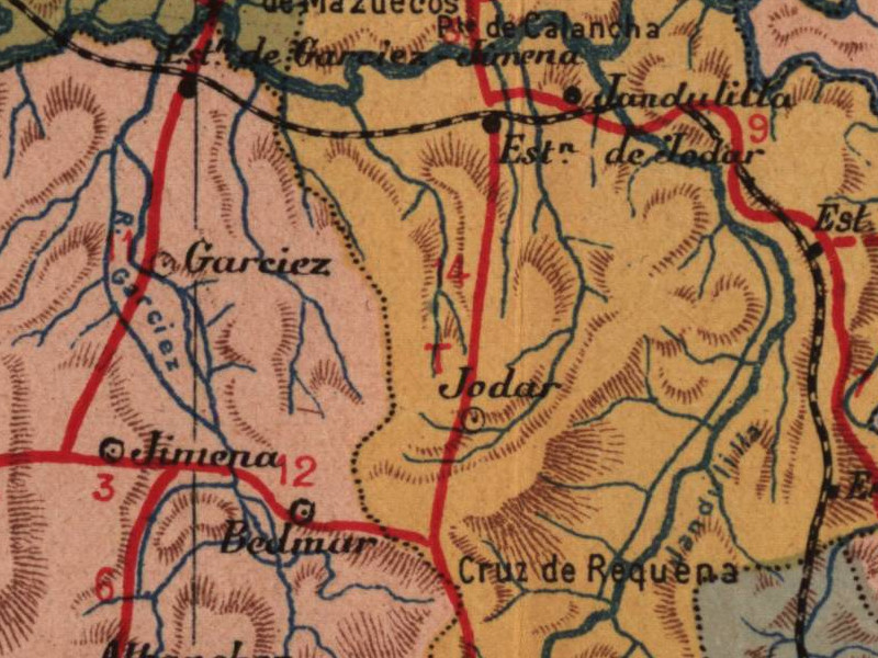 Estacin de Jdar - Estacin de Jdar. Mapa 1901