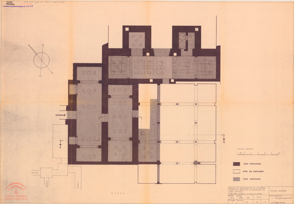 Baos rabes - Baos rabes. Planos de Luis Berges Roldn procedentes de la Biblioteca de la Alhambra