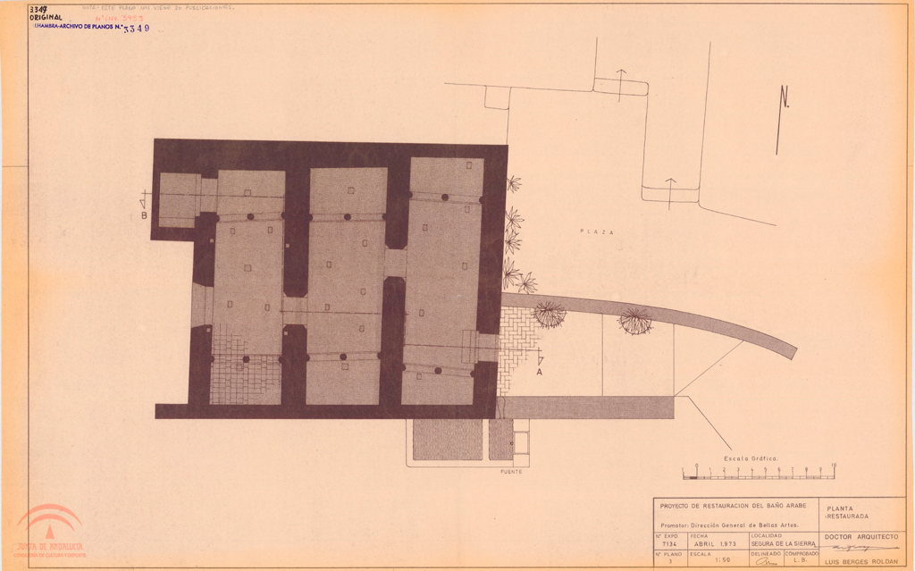 Baos rabes - Baos rabes. Planos de Luis Berges Roldn procedentes de la Biblioteca de la Alhambra