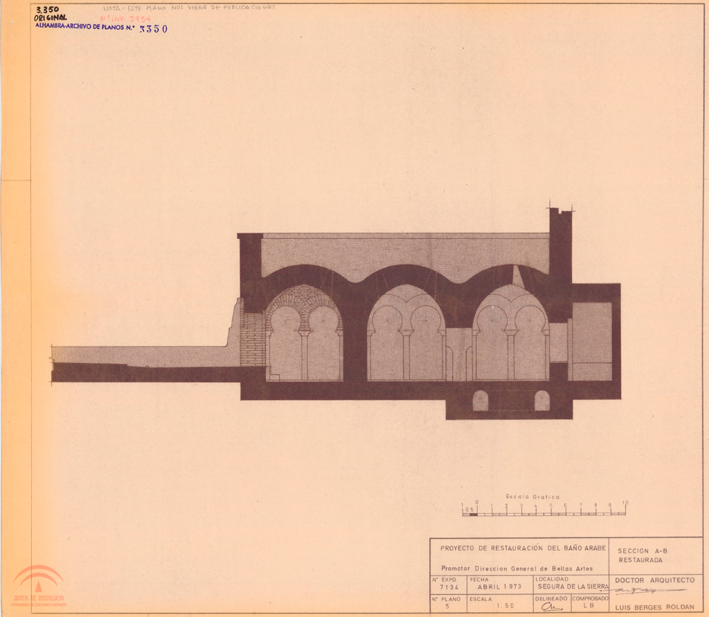 Baos rabes - Baos rabes. Planos de Luis Berges Roldn procedentes de la Biblioteca de la Alhambra