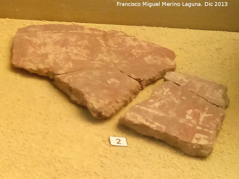 Cstulo. Poblado de la Muela - Cstulo. Poblado de la Muela. Fragmentos de tinaja pintada. Museo Arqueolgico de Linares