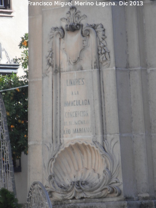 Monumento a la Inmaculada Concepcin - Monumento a la Inmaculada Concepcin. Inscripcin