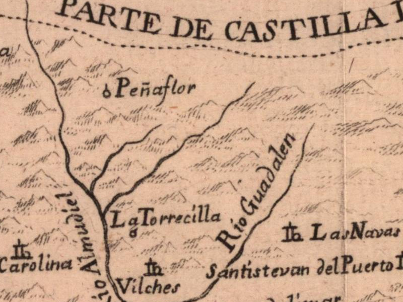 Ro Guadaln - Ro Guadaln. Mapa 1788
