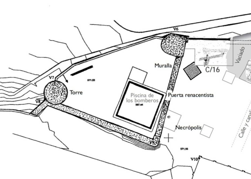 Muralla de Jan. Torren del Cao del Agua - Muralla de Jan. Torren del Cao del Agua. Plano