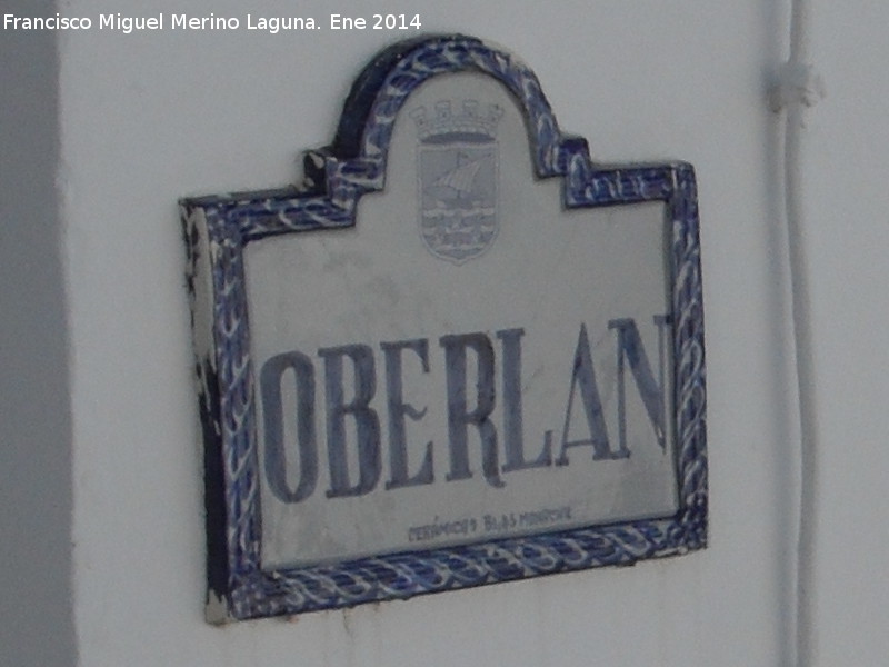 Calle Oberlan - Calle Oberlan. Placa