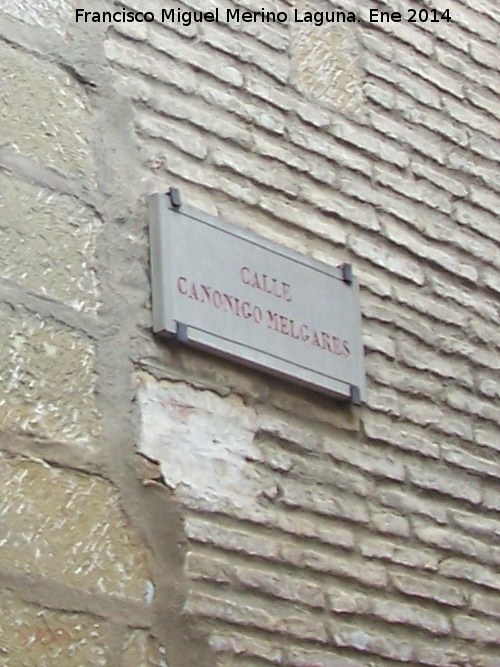 Calle Cannigo Melgares - Calle Cannigo Melgares. Placa