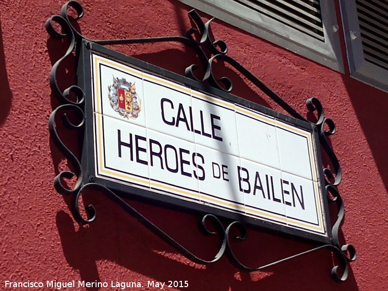 Calle Hroes de Bailn - Calle Hroes de Bailn. Placa