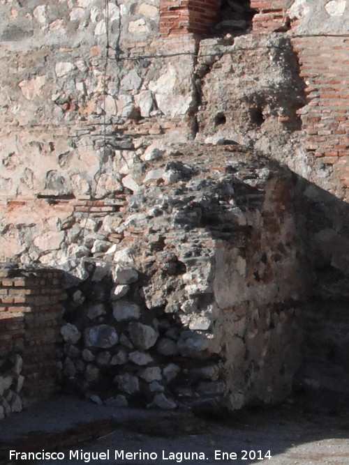 Castillo de Salobrea. Puerta de la Alcazaba - Castillo de Salobrea. Puerta de la Alcazaba. Restos del arranque de la antigua muralla
