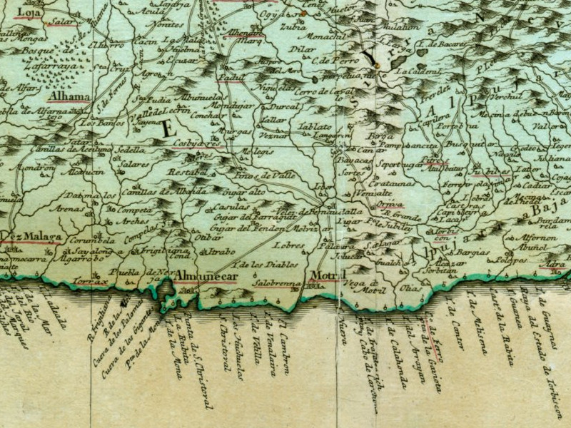 Historia de Motril - Historia de Motril. Mapa 1782