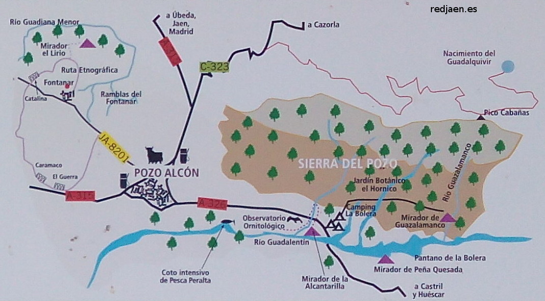 Jardn botnico El Hornico - Jardn botnico El Hornico. Mapa