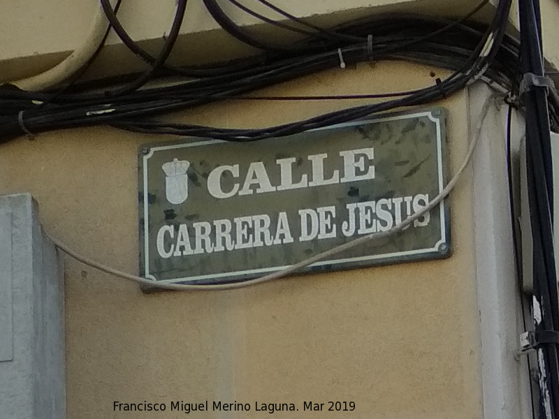 Calle Carrera de Jess - Calle Carrera de Jess. Placa