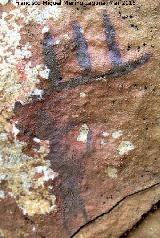 Pinturas rupestres del Poyo de la Mina IV. Antropomorfo armado con una asta de ciervo