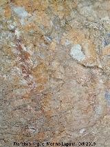 Pinturas rupestres del Abrigo de los Caones III. Barra y zoomorfo