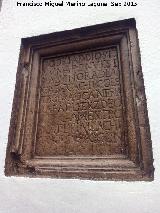 Capilla del Cuadro de la Virgen. Placa derecha
