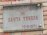 Iglesia de Santa Teresa. Placa