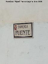 Barriada del Puente. Placa