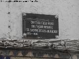 Casa del Sastre de los Jilgueros. Placa