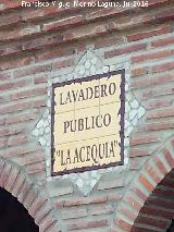 Lavadero pblico la Acequia. Placa