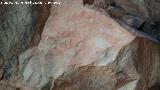 Pinturas rupestres de la Cueva de la Mina. Figura ramiforme de la izquierda