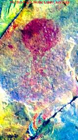 Pinturas rupestres de la Cueva de la Mina. Tratada con Dstretch