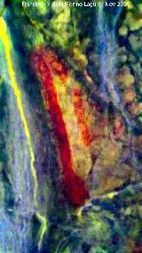 Pinturas rupestres de la Cueva de la Mina. Tratada con Dstretch