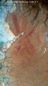 Pinturas rupestres del Arroyo del Chortal I. Figura en V y pectiniforme del grupo I
